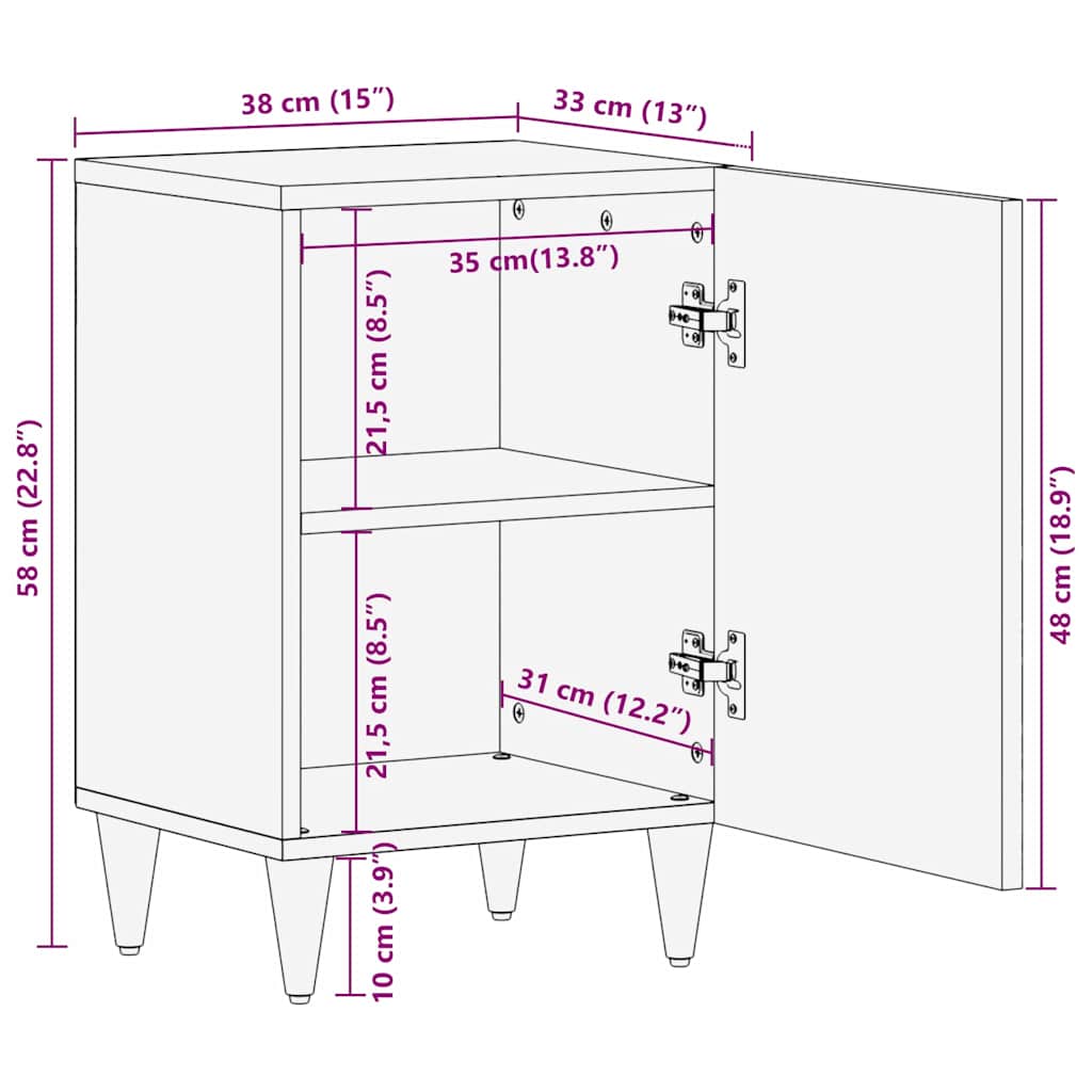 Bathroom Cabinet White 38 x 33.5 x 160 cm Solid Wood Mango