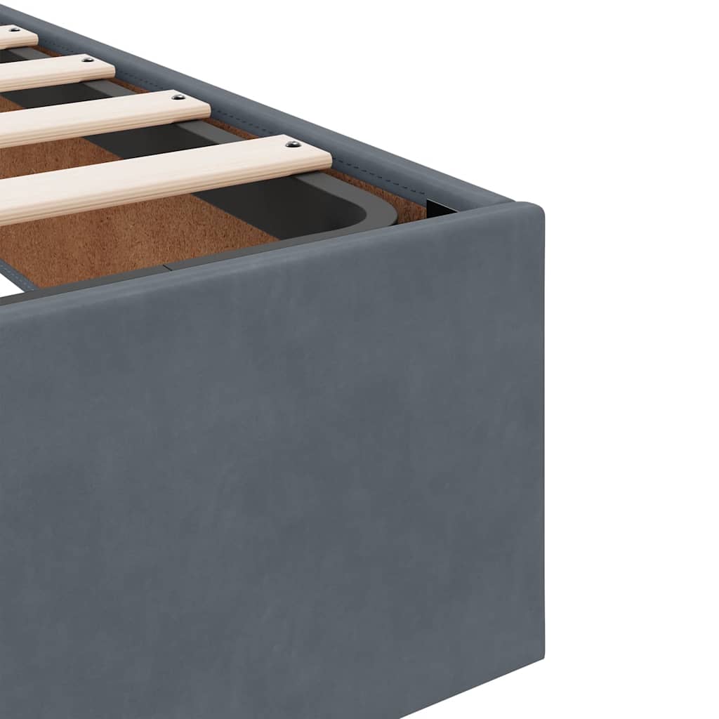 Ottoman Bed Frame No Mattress Dark Grey 200x200 cm Velvet