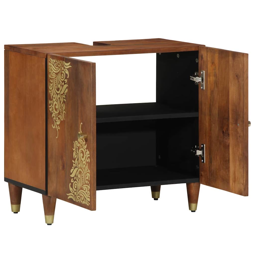 Bathroom Sink Cabinet with Storage Honey brown 62 x 33 x 58 cm