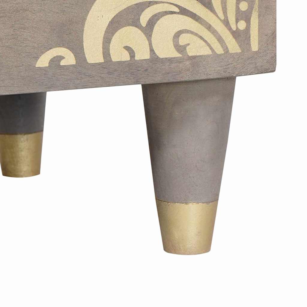 Bedside Cabinet Grey 40 x 33 x 46 cm Solid mango wood