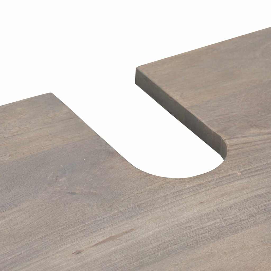 Bathroom Sink Cabinet Grey 62 x 33 x 58 cm Solid Mango wood