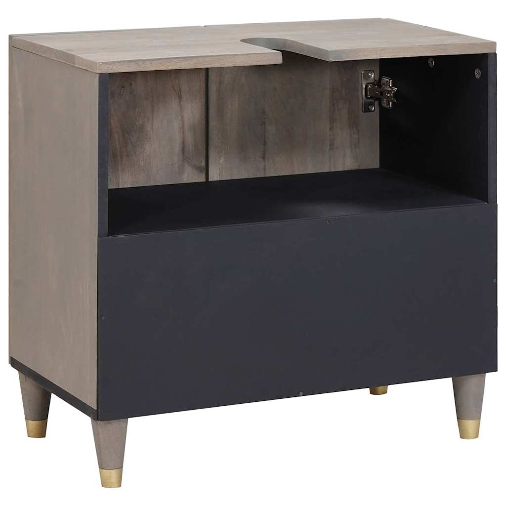 Bathroom Sink Cabinet Grey 62 x 33 x 58 cm Solid Mango wood