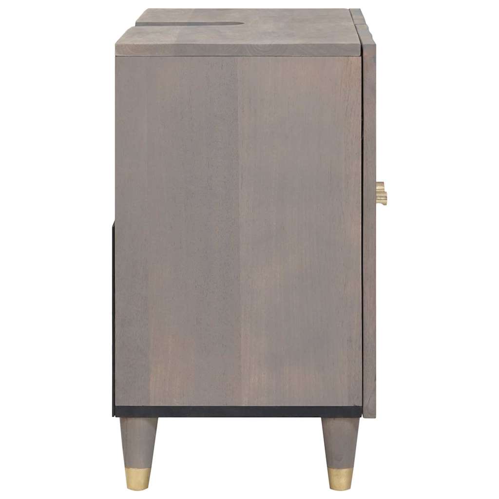 Bathroom Sink Cabinet Grey 62 x 33 x 58 cm Solid Mango wood