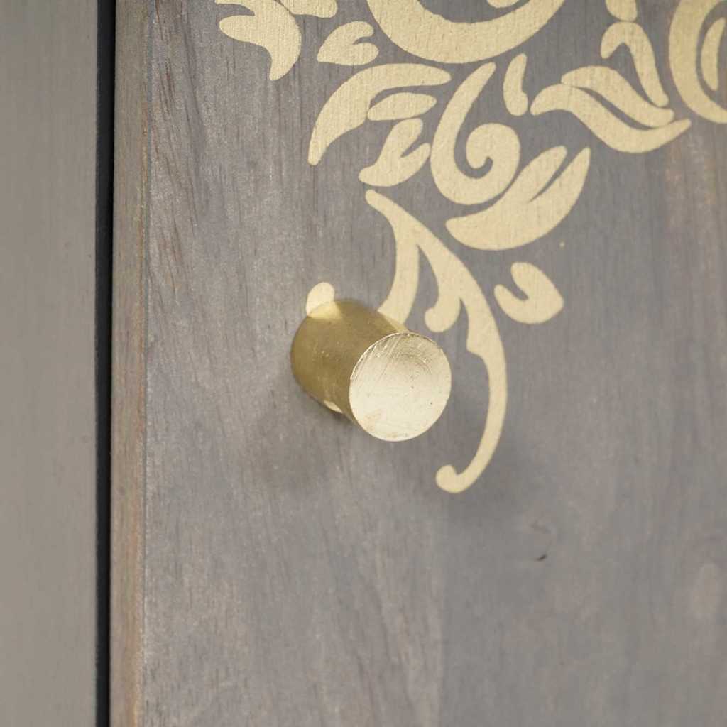 Bathroom Wall Cabinet Grey 38 x 33 x 48 cm Solid Mango wood