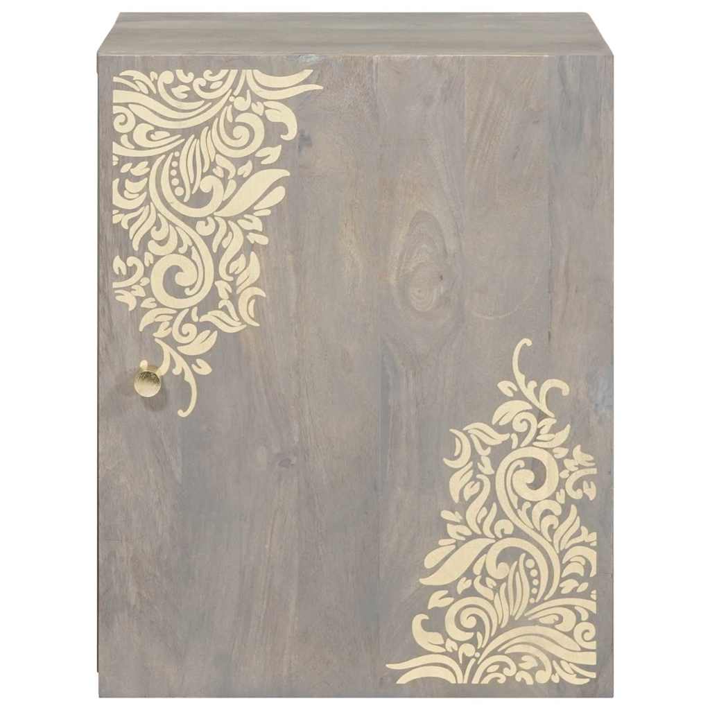 Bathroom Wall Cabinet Grey 38 x 33 x 48 cm Solid Mango wood