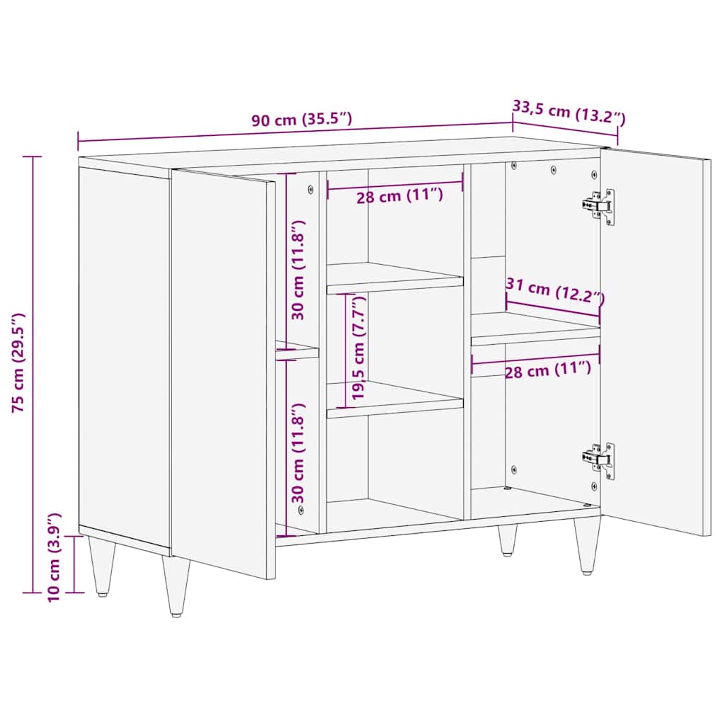Media Storage Cabinets & Racks Brown 90 x 33.5 x 75 cm