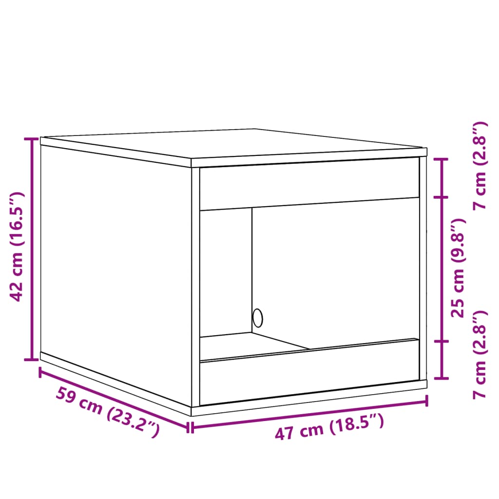 Cat Litter Box Enclosure Old Wood 47x59x42 cm Engineered Wood