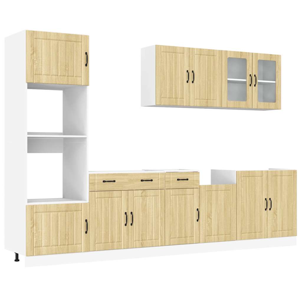7 Piece Kitchen Cabinet Set Lucca Sonoma Oak Engineered Wood