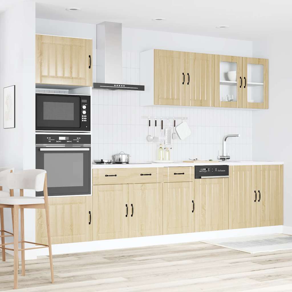 7 Piece Kitchen Cabinet Set Lucca Sonoma Oak Engineered Wood