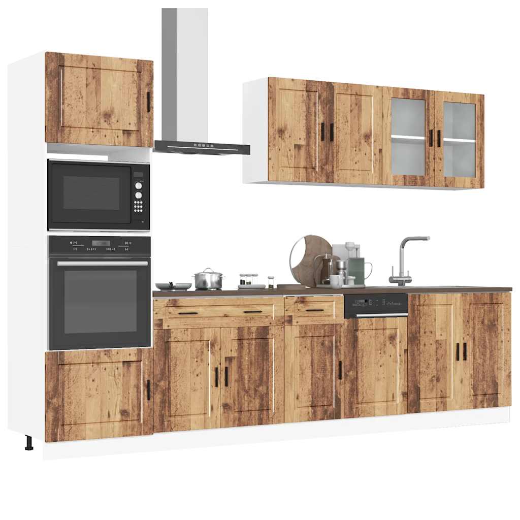 7 Piece Kitchen Cabinet Set Porto Old Wood Engineered Wood