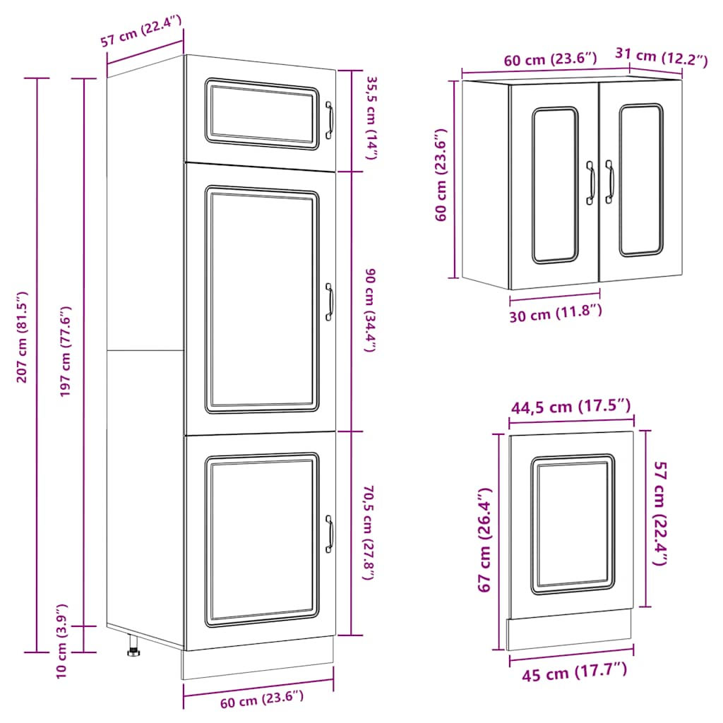 8 Piece Kitchen Cabinet Set Kalmar Old Wood Engineered Wood