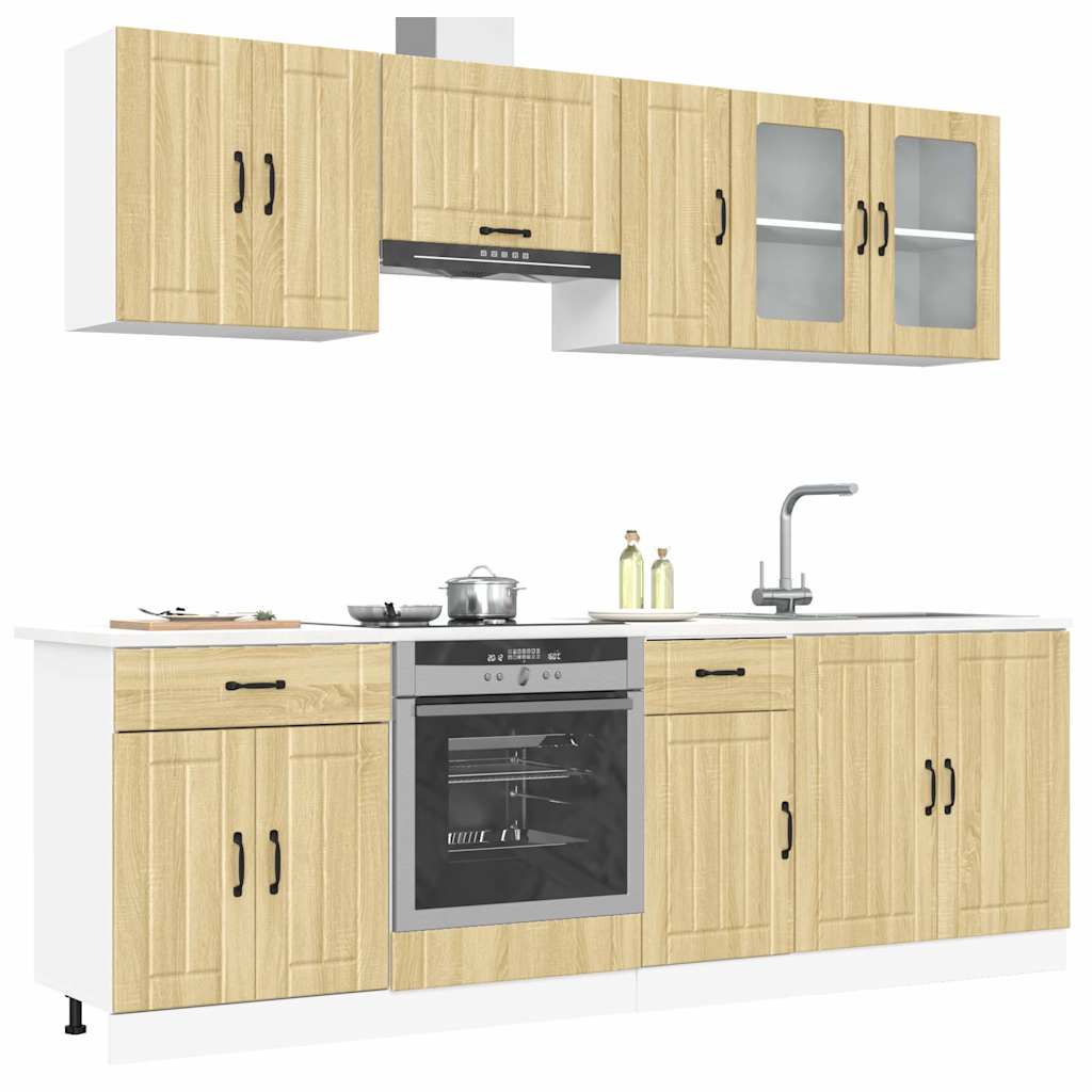 8 Piece Kitchen Cabinet Set Lucca Sonoma Oak Engineered Wood