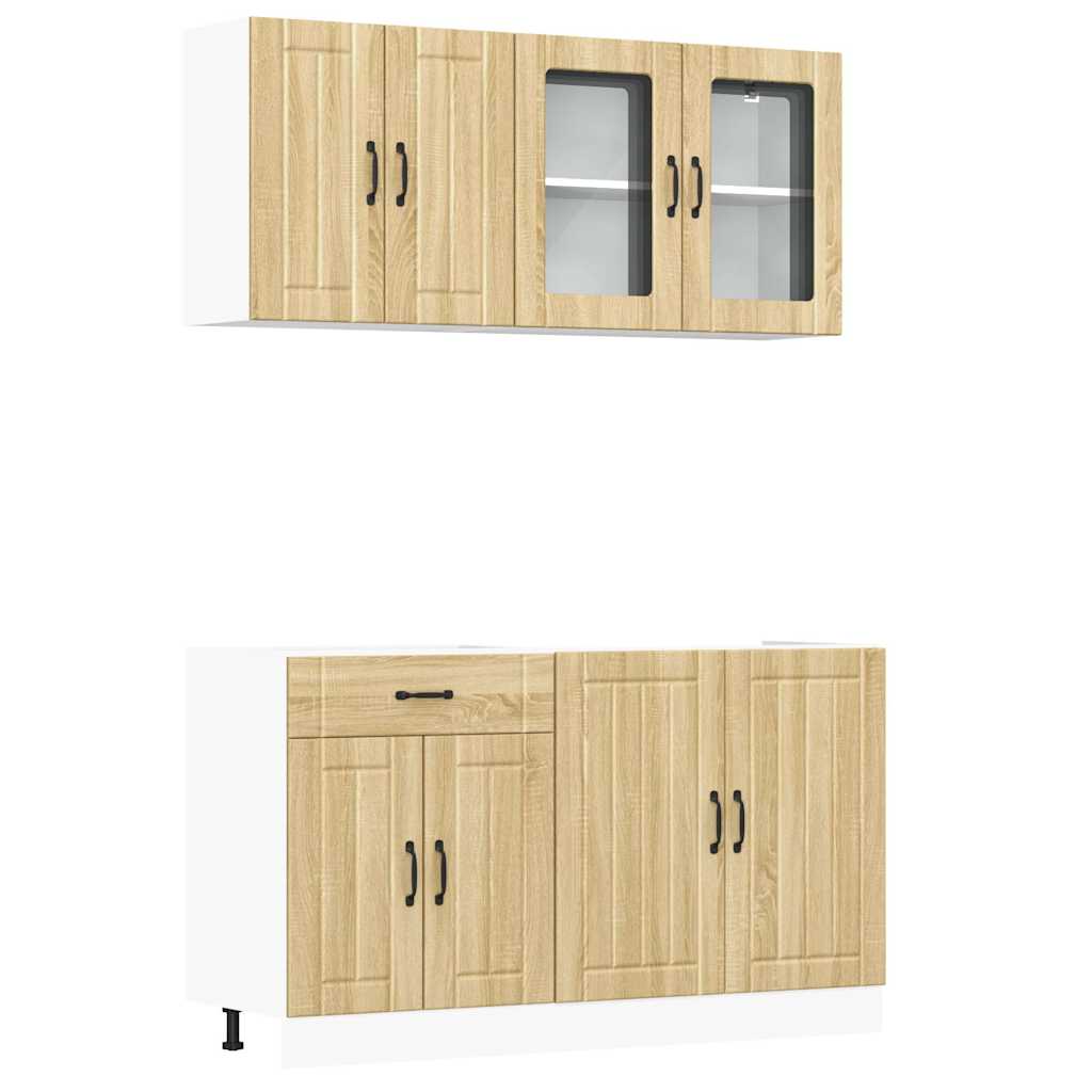 4 Piece Kitchen Cabinet Set Lucca Sonoma Oak Engineered Wood