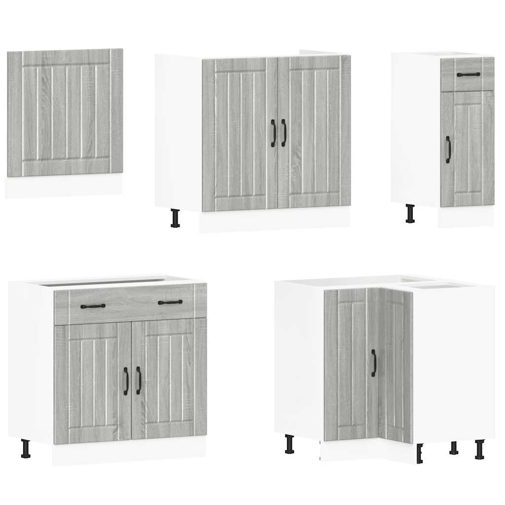11 Piece Kitchen Cabinet Set Lucca Grey Sonoma Engineered Wood