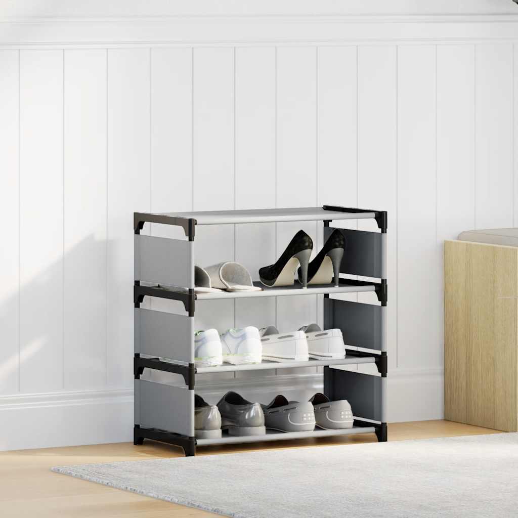 Shoe Rack 4-Tier Grey 54x28x55 cm Non-woven Fabric