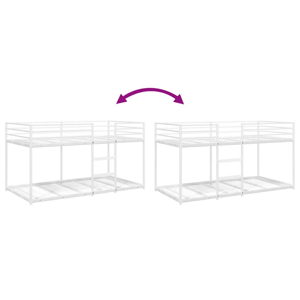 Bunk Bed without Mattress White 80x200 cm Steel