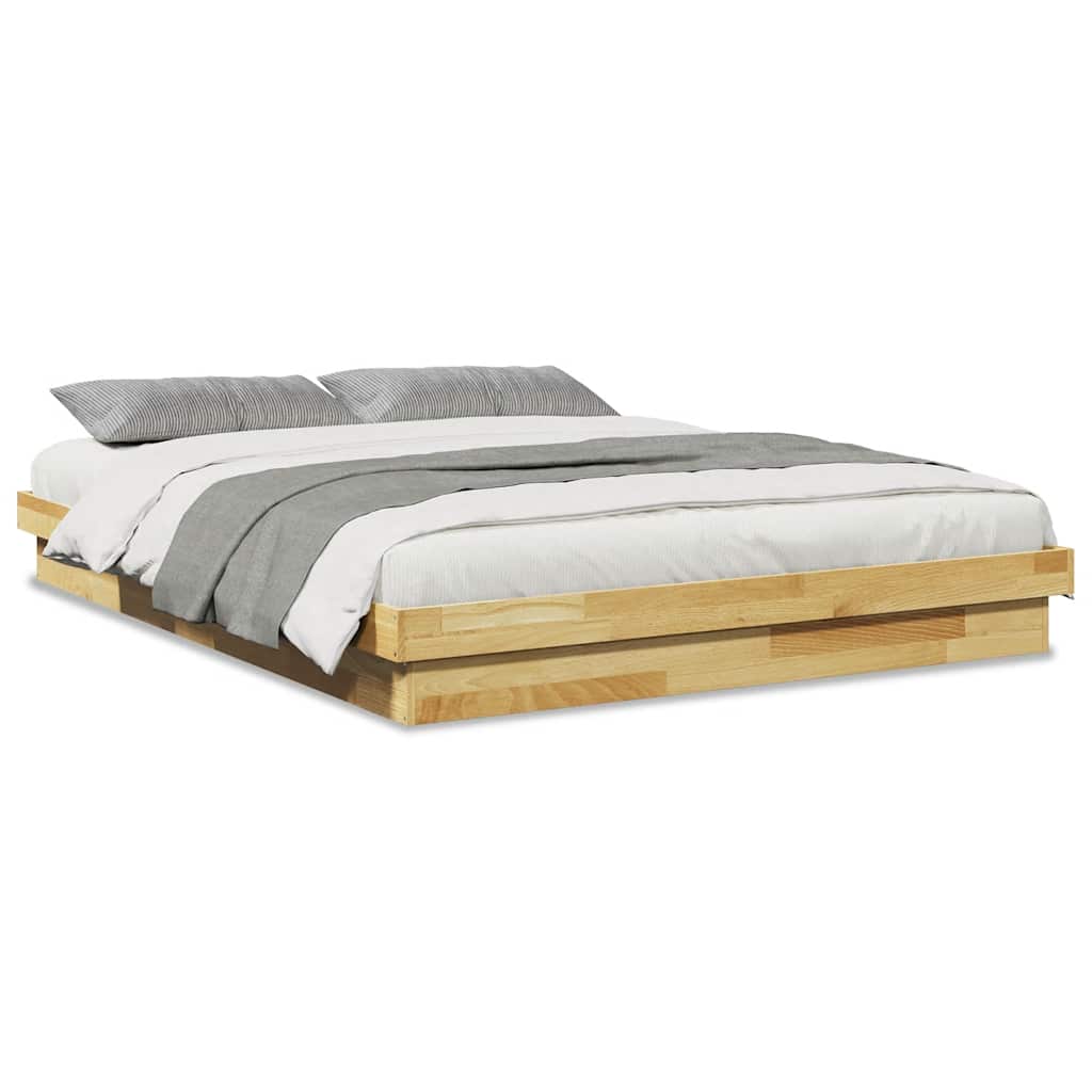 Bed Frame without Mattress 140x200 cm Solid Wood Oak