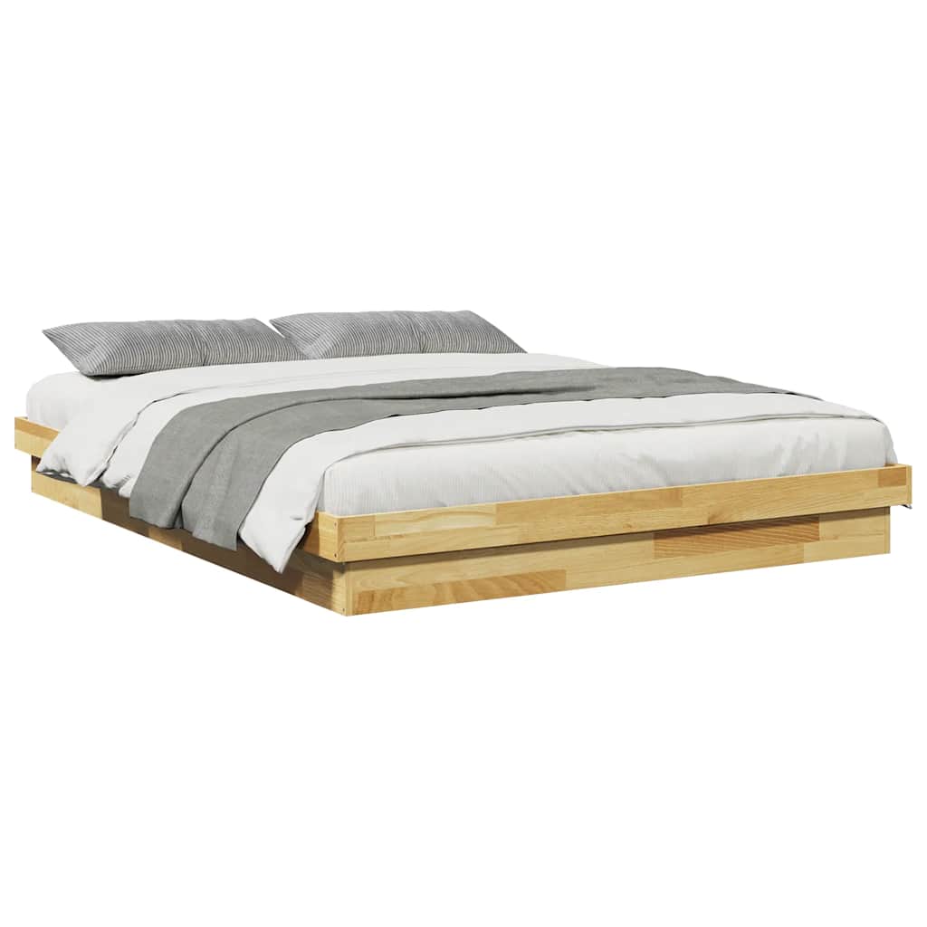 Bed Frame without Mattress 140x200 cm Solid Wood Oak