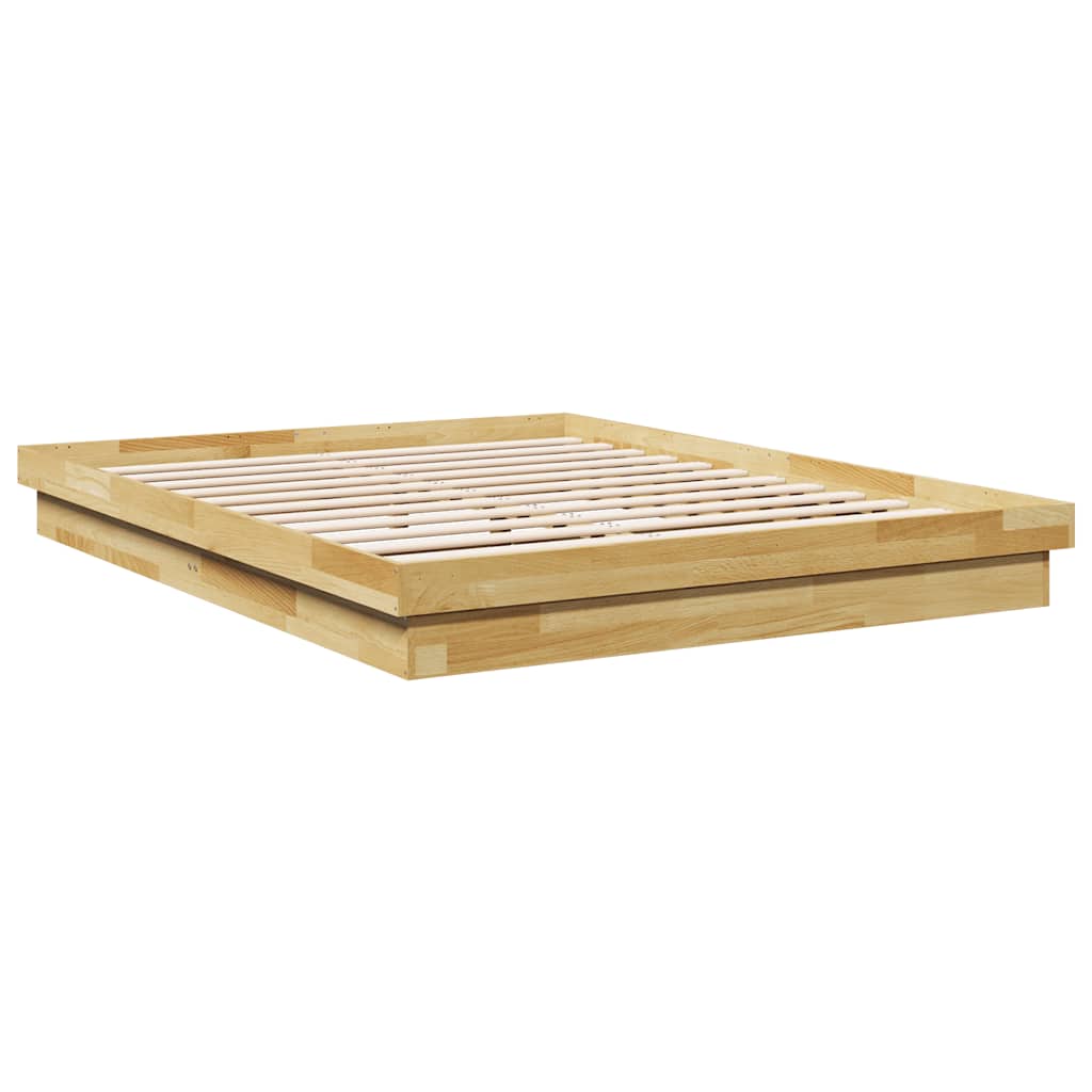 Bed Frame without Mattress 140x200 cm Solid Wood Oak