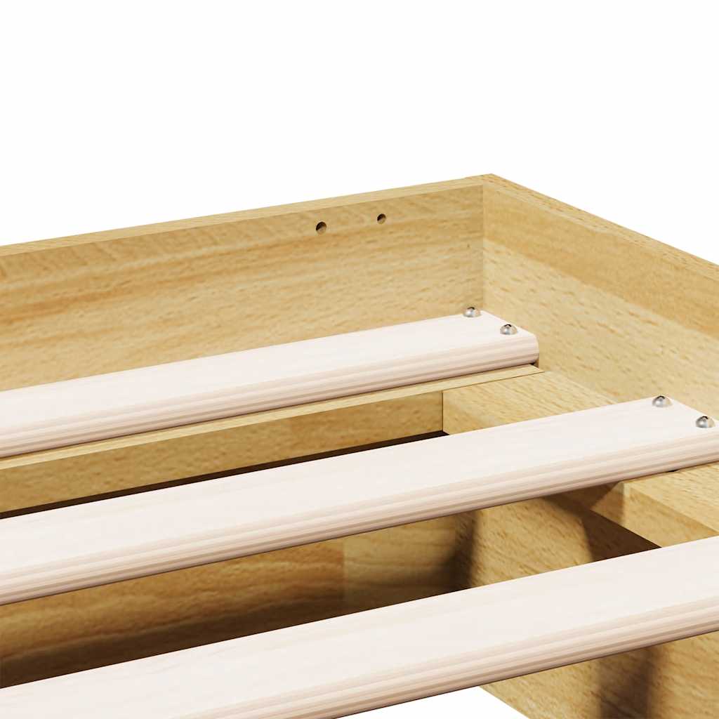 Bed Frame without Mattress 120x190 cm Small Double Solid Wood Oak