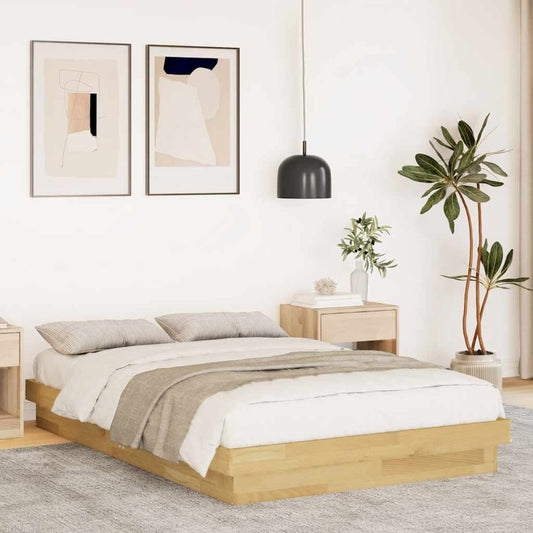 Bed Frame without Mattress 120x190 cm Small Double Solid Wood Oak