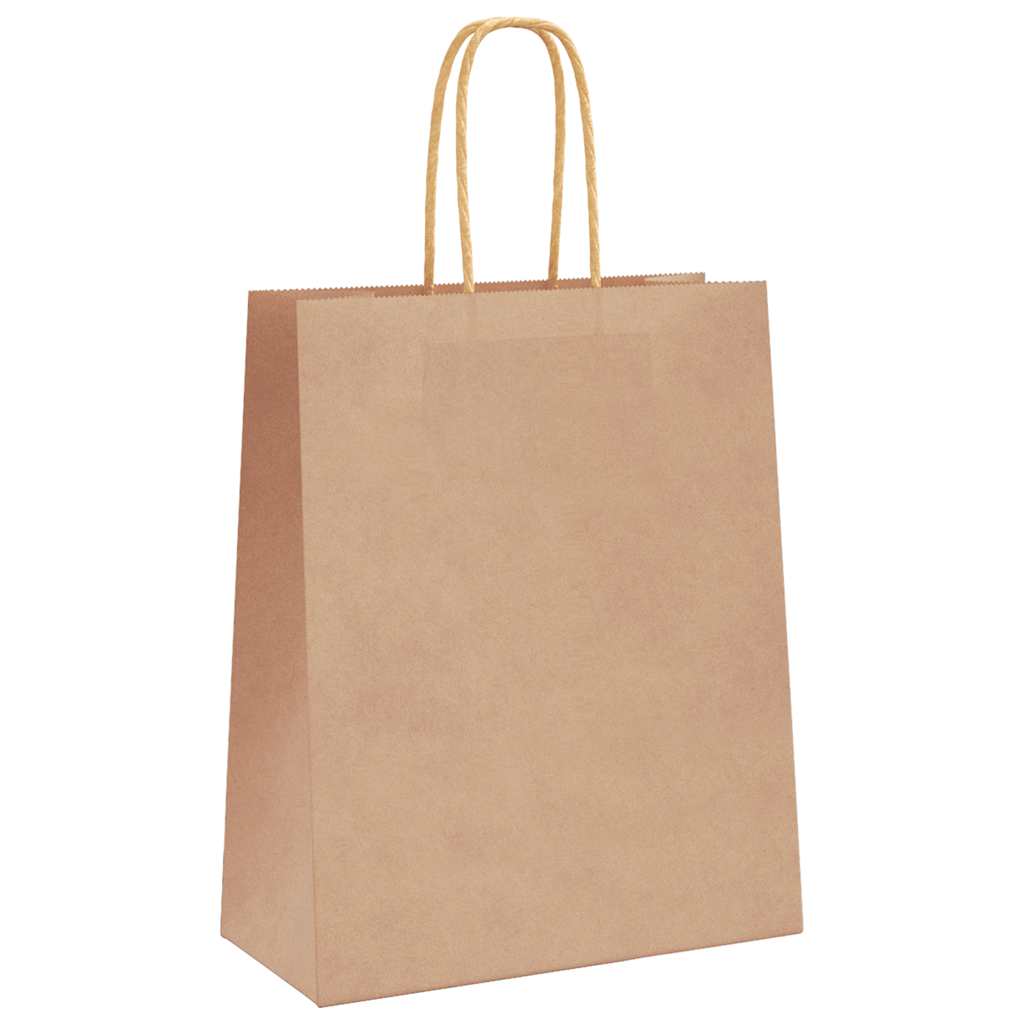 Paper Bags 50 pcs with Handles Brown 18x8x22 cm