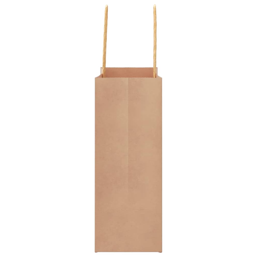 Paper Bags 50 pcs with Handles Brown 18x8x22 cm