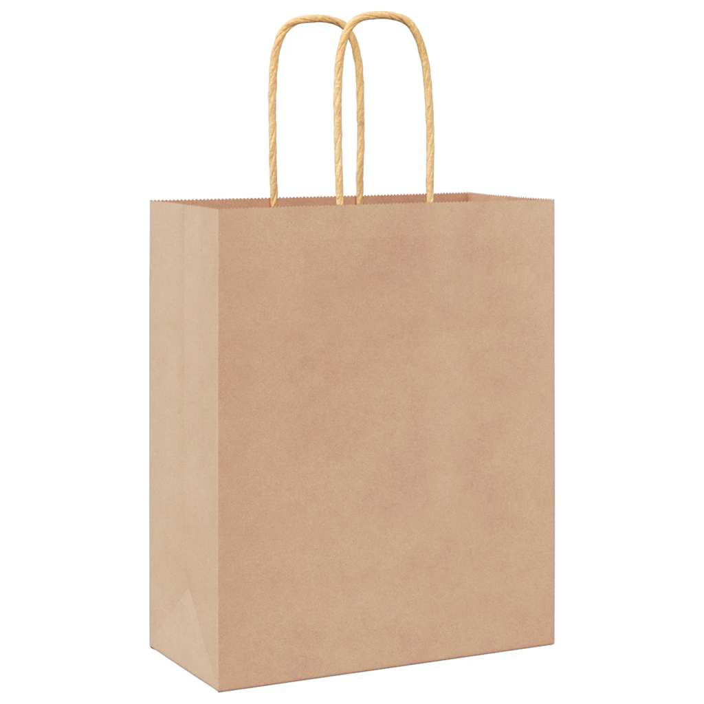 Paper Bags 50 pcs with Handles Brown 18x8x22 cm