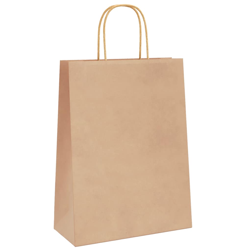 Paper Bags 50 pcs with Handles Brown 26x12x35 cm