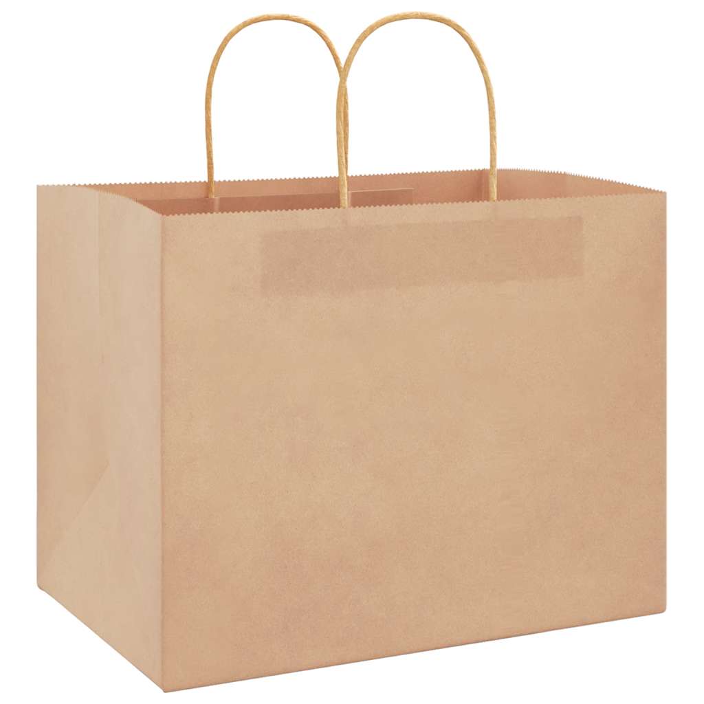 Paper Bags 50 pcs with Handles Brown 32x22x24 cm