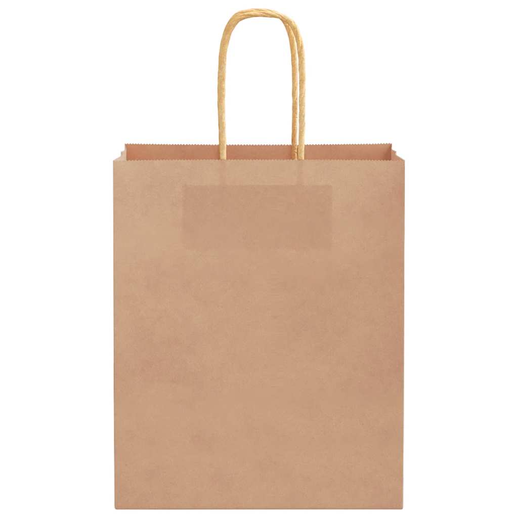 Paper Bags 250 pcs with Handles Brown 18x8x22 cm