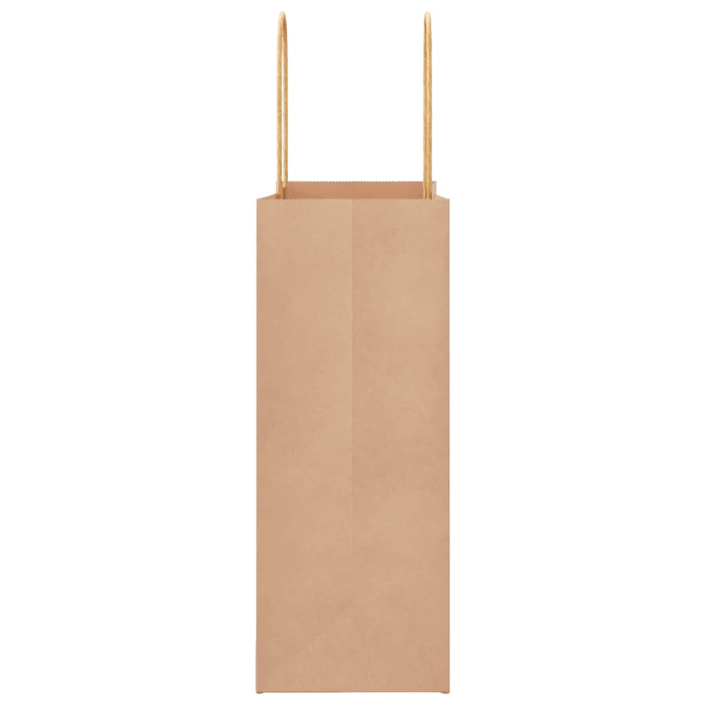 Paper Bags 250 pcs with Handles Brown 21x11x28 cm