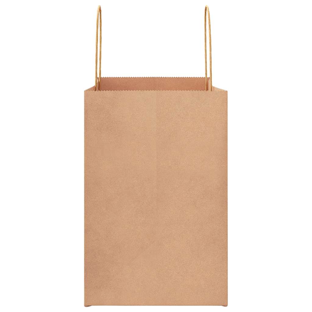 Paper Bags 250 pcs with Handles Brown 26x17x25 cm