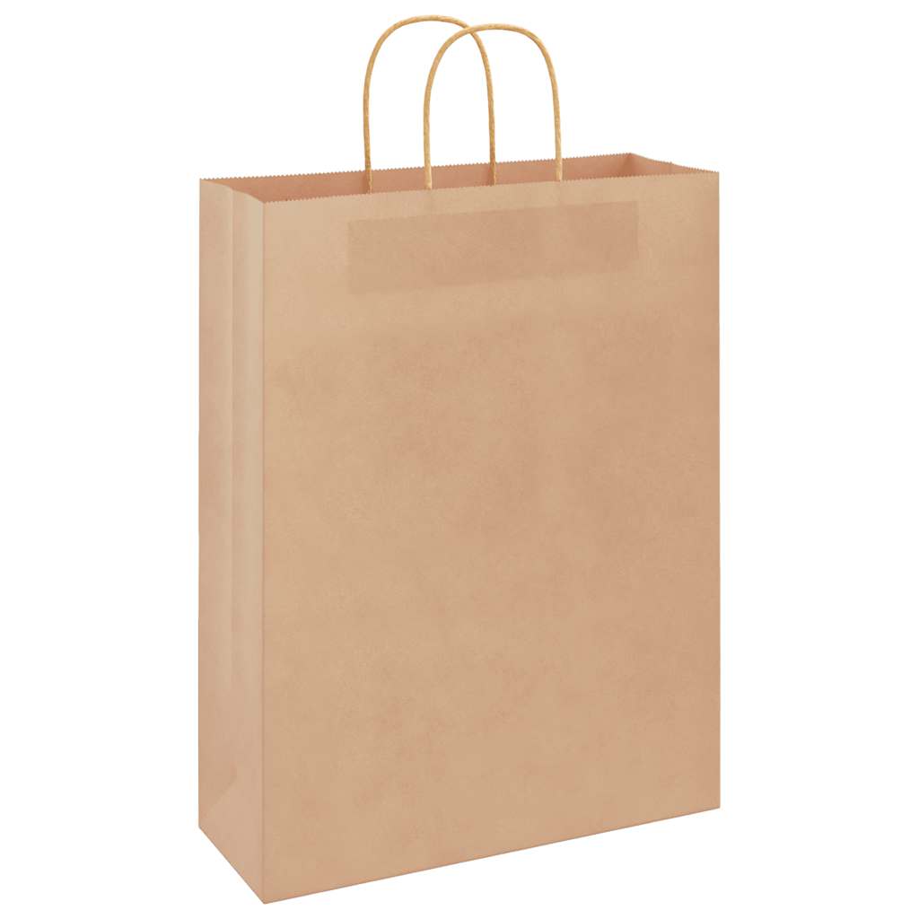 Paper Bags 250 pcs with Handles Brown 32x12x42 cm