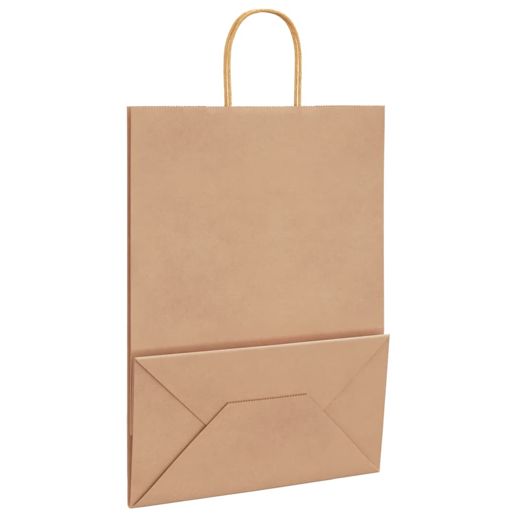 Paper Bags 250 pcs with Handles Brown 32x17x44 cm