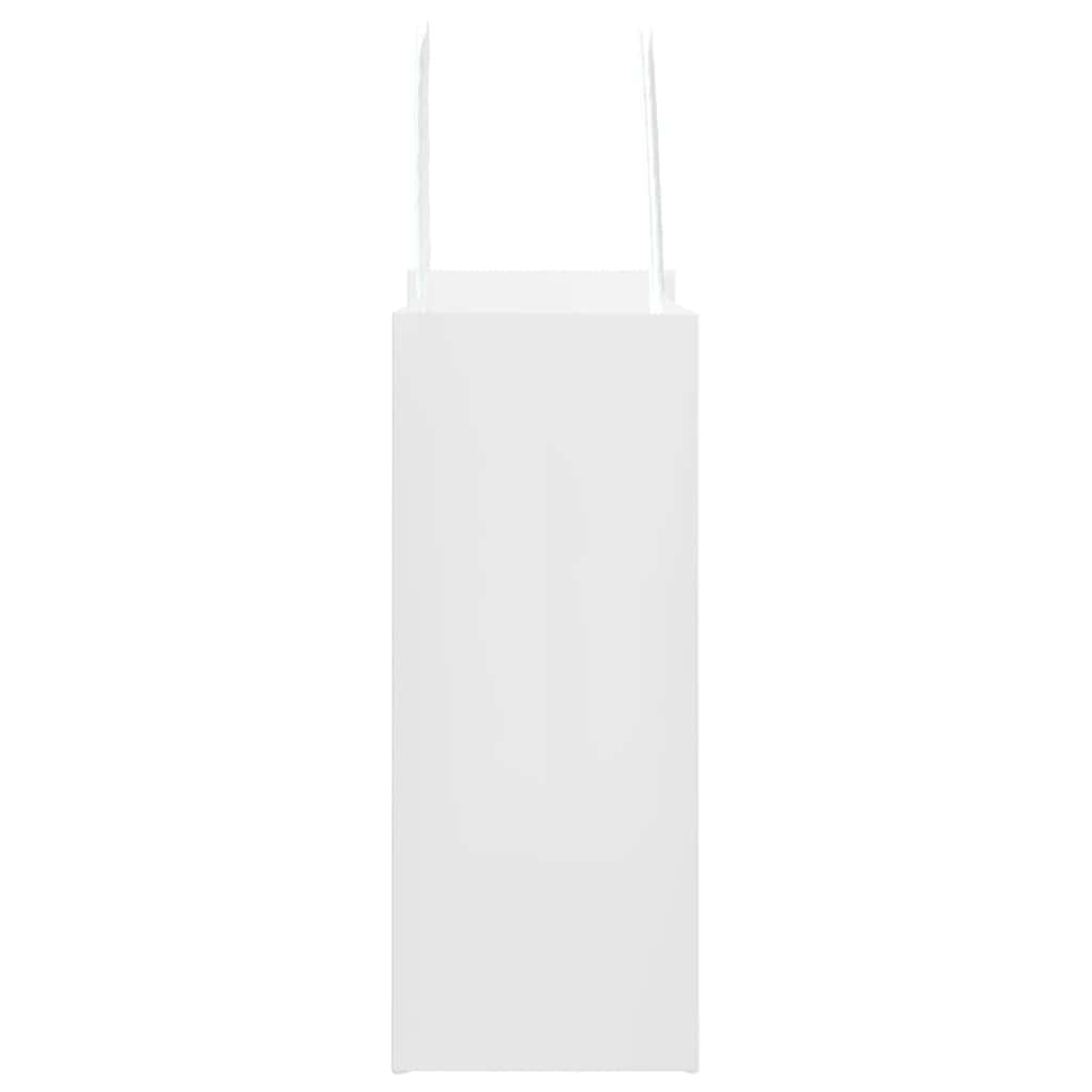 Paper Bags 50 pcs with Handles White 15x8x21 cm