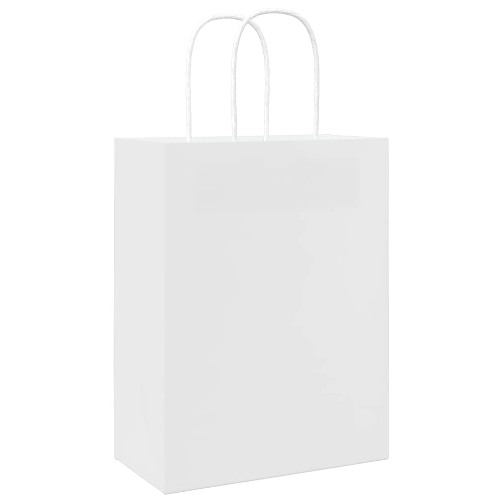 Paper Bags 50 pcs with Handles White 21x11x28 cm