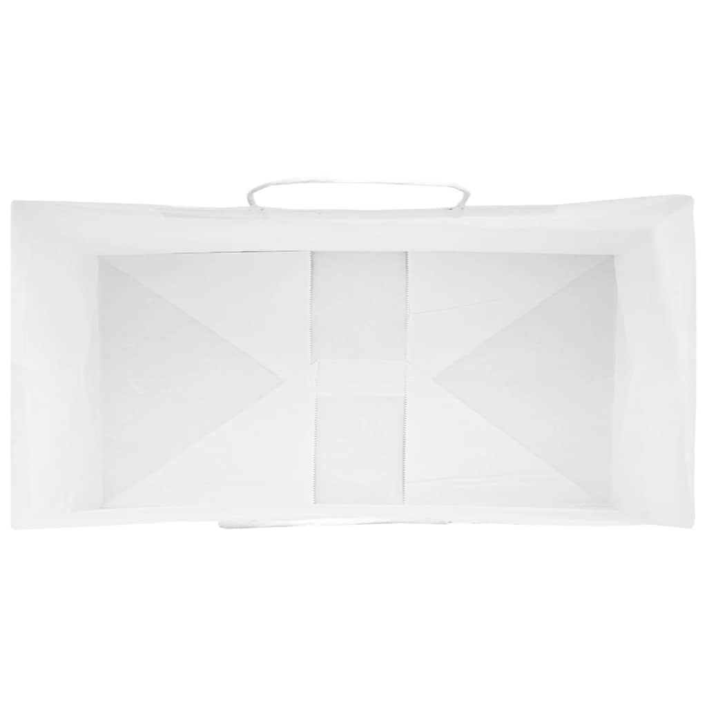 Paper Bags 50 pcs with Handles White 21x11x36 cm