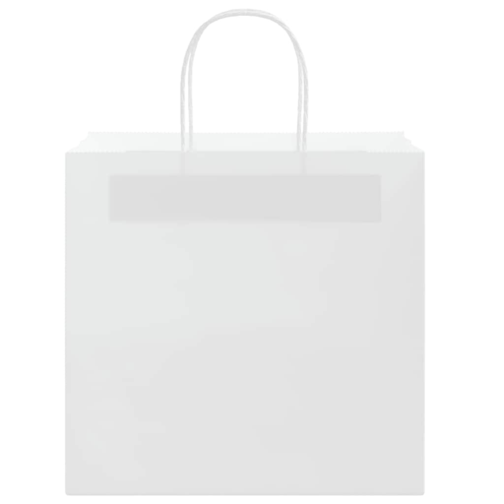 Paper Bags 50 pcs with Handles White 26x17x25 cm