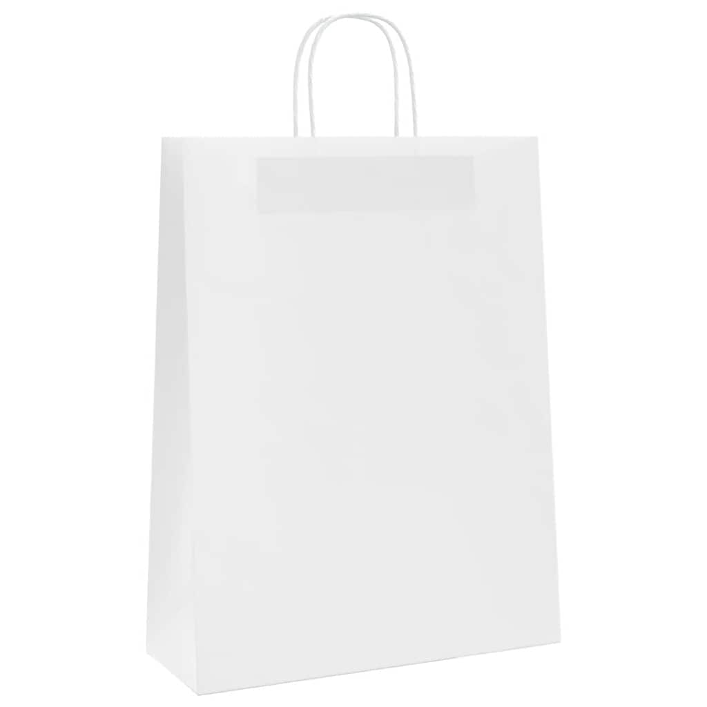 Paper Bags 50 pcs with Handles White 32x12x42 cm