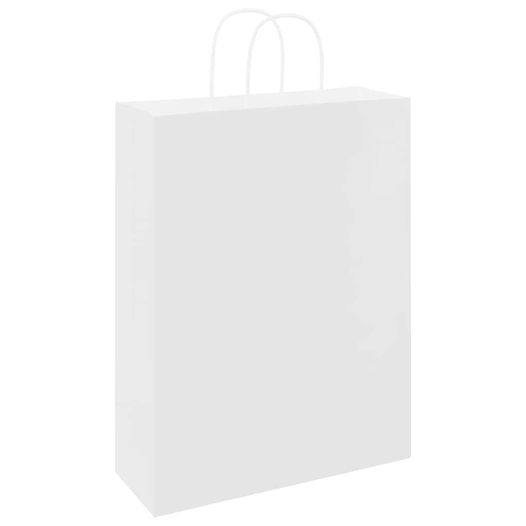 Paper Bags 50 pcs with Handles White 32x12x42 cm