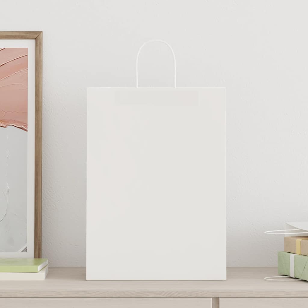 Paper Bags 50 pcs with Handles White 32x17x44 cm