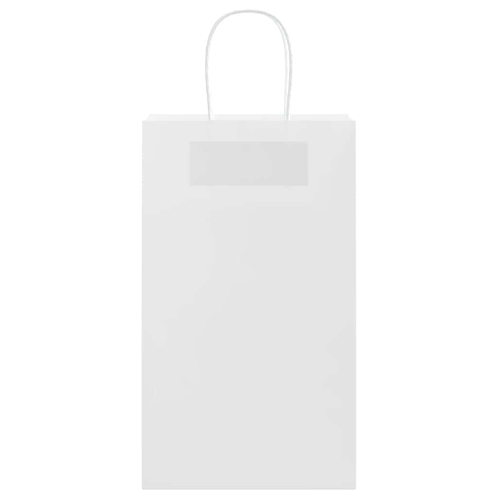 Paper Bags 250 pcs with Handles White 21x11x36 cm