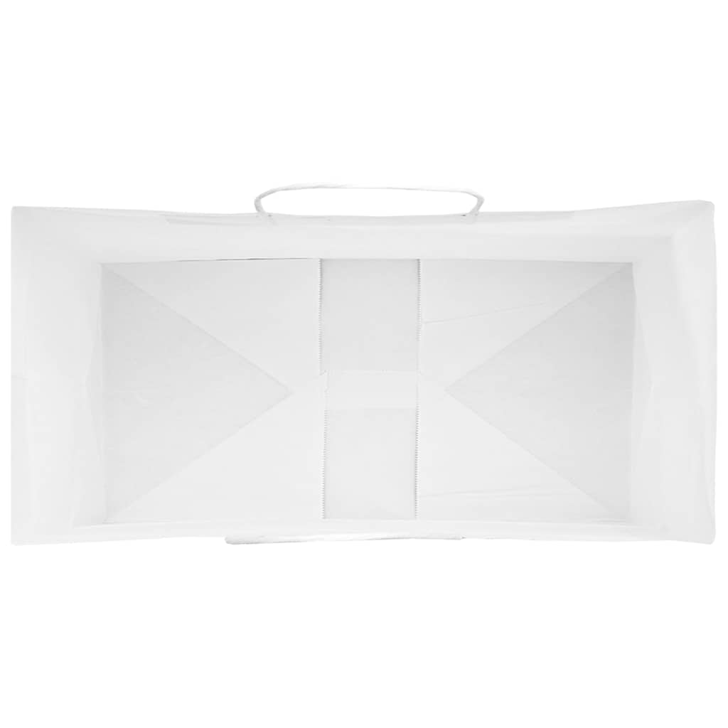 Paper Bags 250 pcs with Handles White 21x11x36 cm