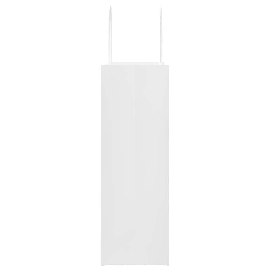 Paper Bags 250 pcs with Handles White 26x12x35 cm