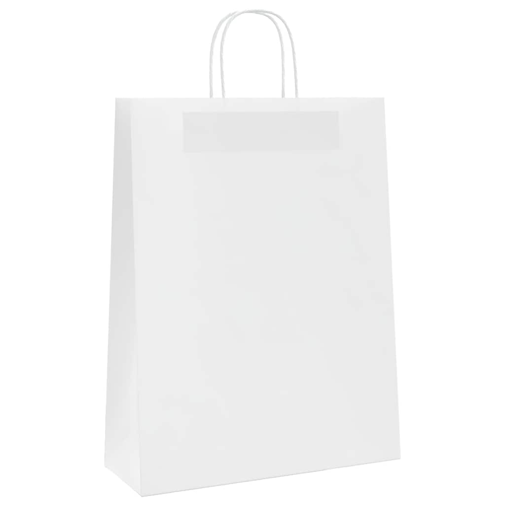 Paper Bags 250 pcs with Handles White 32x12x42 cm