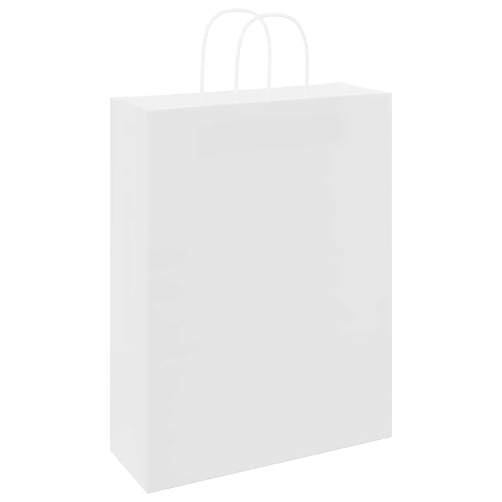 Paper Bags 250 pcs with Handles White 32x12x42 cm