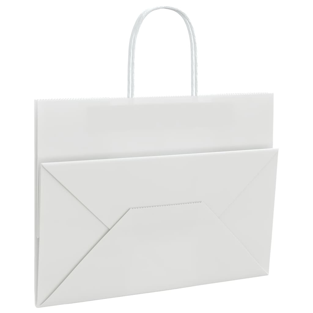 Paper Bags 250 pcs with Handles White 32x17x25 cm