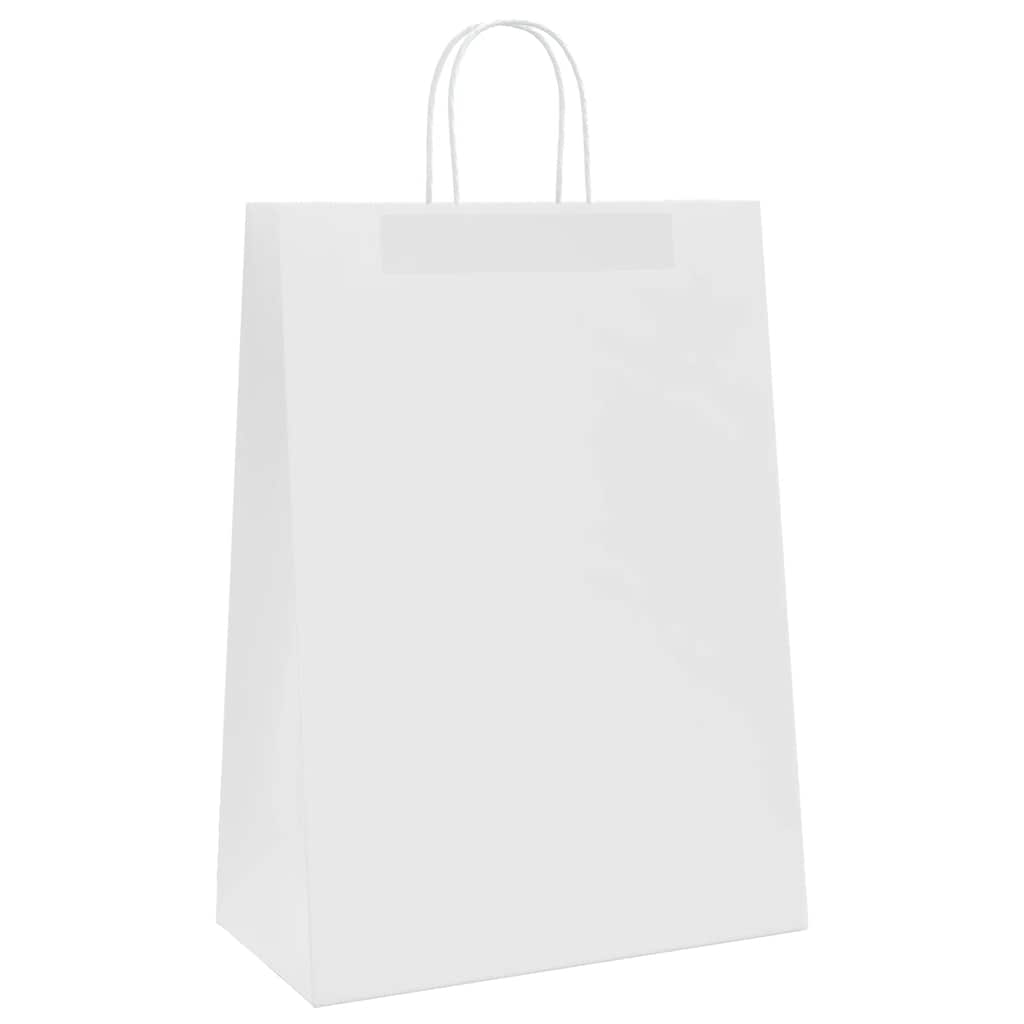 Paper Bags 250 pcs with Handles White 32x17x44 cm