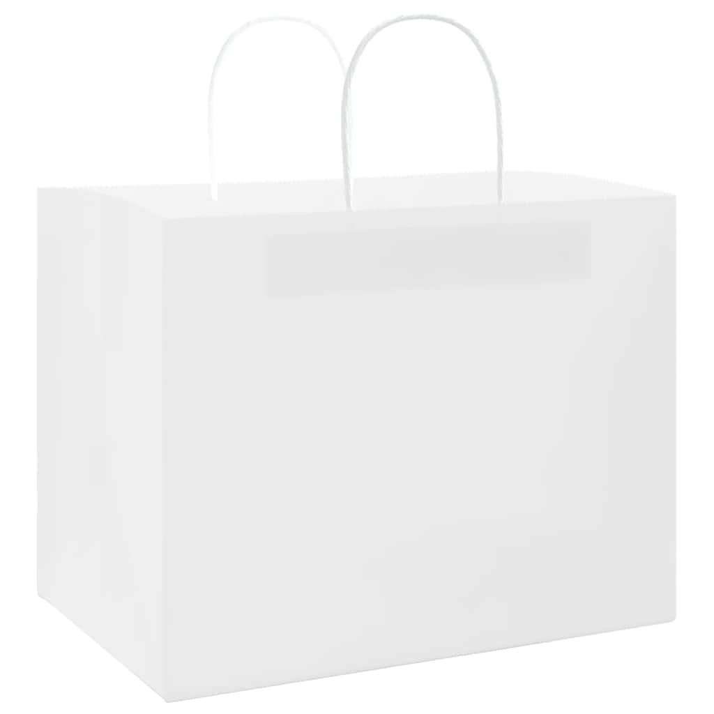 Paper Bags 250 pcs with Handles White 32x22x24 cm